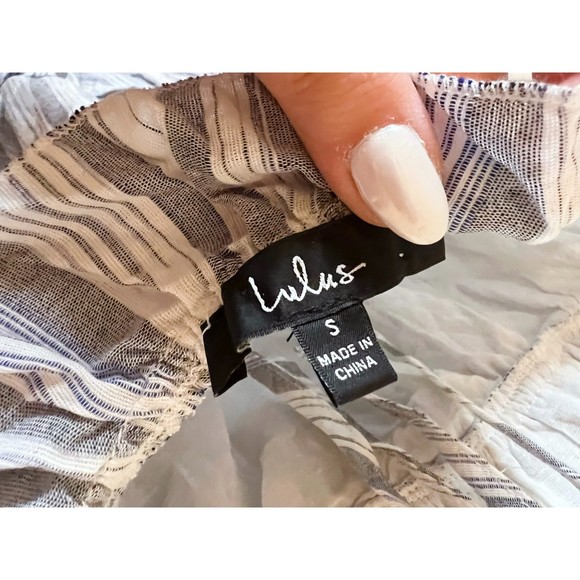 Lulus Vacay Babe Grey Striped Halter Maxi Dress Size S - Picture 10 of 12